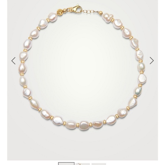 nialaya Jewelry - NIALAYA - Women's Pearl Necklace with Gold Accents